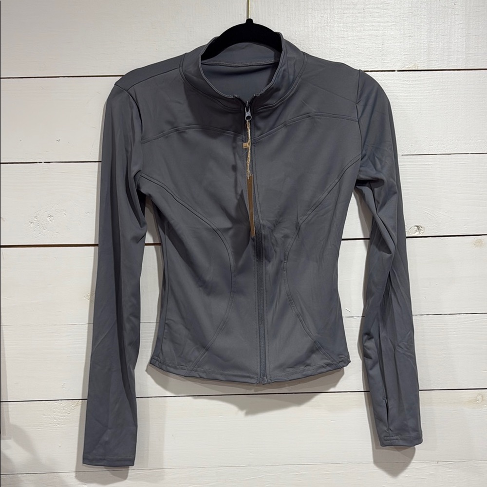 Gray Kids DriFit Zip-Up Jacket